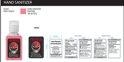 Label (Power Rangers Hand Sanitizer Label)